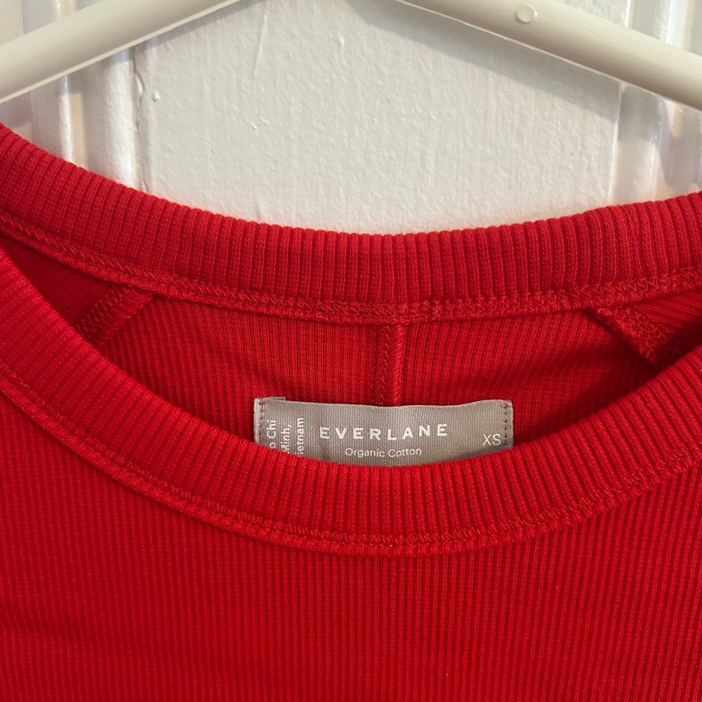 Everlane Scarlet Ribbed Knit Top